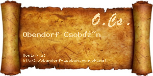 Obendorf Csobán névjegykártya